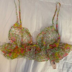 Victoria’s Secret Floral ruffle triangle bra top
